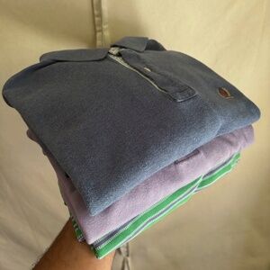 3 Shirt Vintage Polo Bundle Men's Large Ralph Lauren, Hilfiger, Lacoste